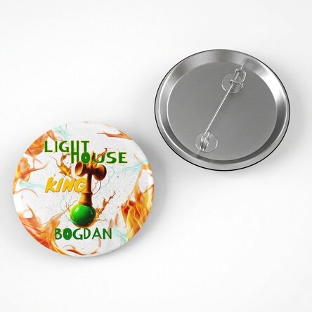 Gepersonaliseerde button met naam - Lighthouse King