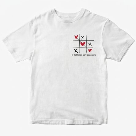 Katoenen T-shirt met gepersonaliseerde tekst - Hart