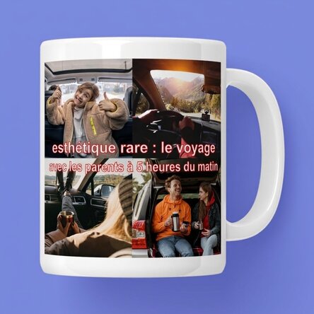 Tasse personnalisée avec photos et texte - Rare aestethic