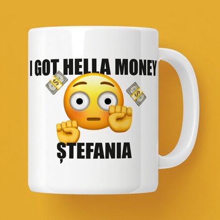 Gepersonaliseerde mok met tekst - I got hella money