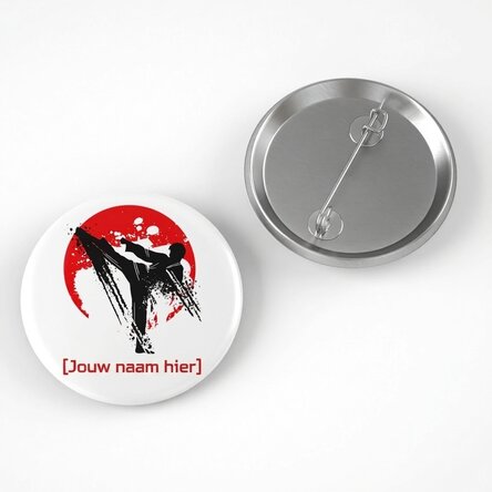 Gepersonaliseerde button met tekst - Vechtsporten