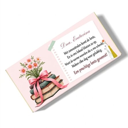 Chocolade met een persoonlijk lenteboodschap