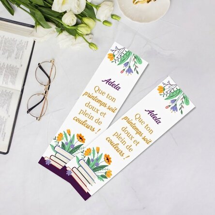 Marque-page personnalisé avec message - Printemps
