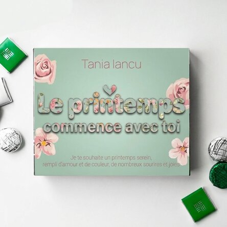 Boîte de bonbons personnalisée avec un message - Le printemps commence avec toi