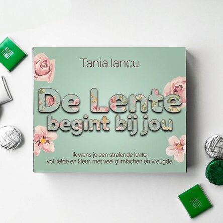 Gepersonaliseerde bonbondoos met boodschap - De lente begint bij jou