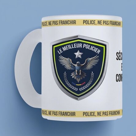 Tasse personnalisée avec inscription - « Le meilleur policier »