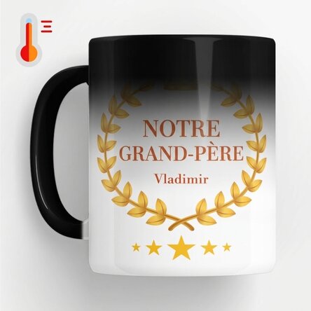 Tasse thermosensible personnalisée avec inscription - Notre grand-père