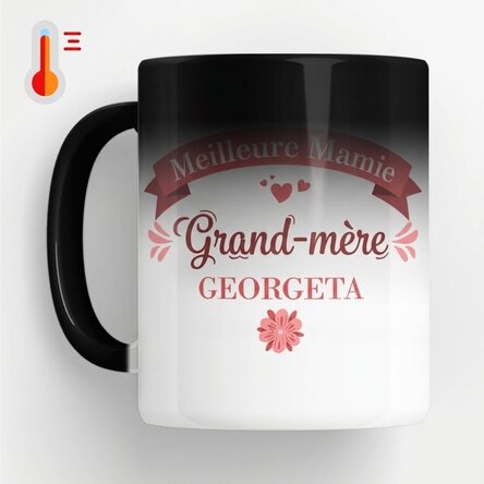 Tasse thermosensible personnalisée avec inscription - « La meilleure grand-mère »