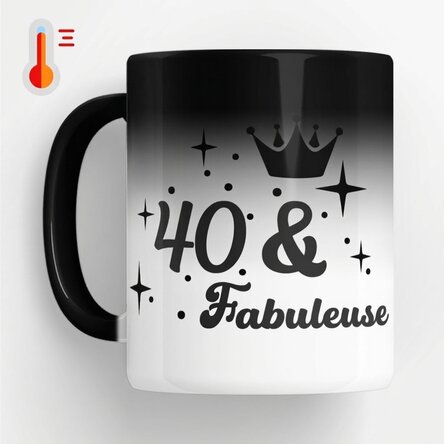 Tasse thermosensible personnalisée avec un message d'anniversaire - Fabuloasa