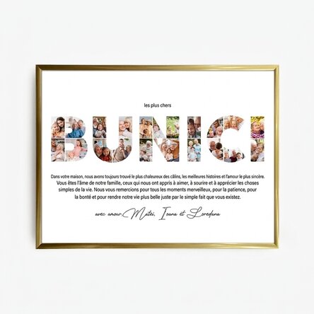 Tableau personnalisé avec 22 photos et un texte - GRANDS-PARENTS