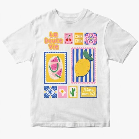 T-shirt en coton personnalisé avec un prénom - Summer