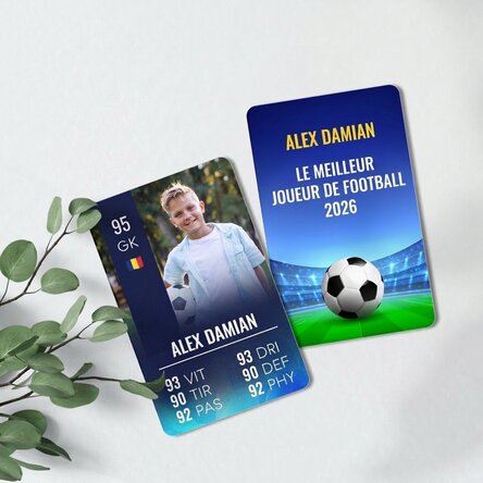 Carte en aluminium personnalisée recto-verso avec message et photo - FIFA
