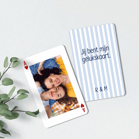 Gepersonaliseerde aluminiumkaart, voor- en achterzijde, met foto en boodschap - Speelkaart