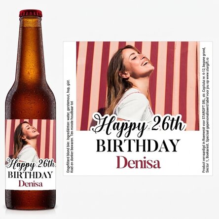 Gepersonaliseerd bier met foto en boodschap - Gelukkige verjaardag