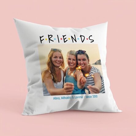 Coussin personnalisé avec une photo et un message - FRIENDS
