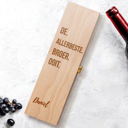 Gepersonaliseerde wijnkist - de beste broer ooit