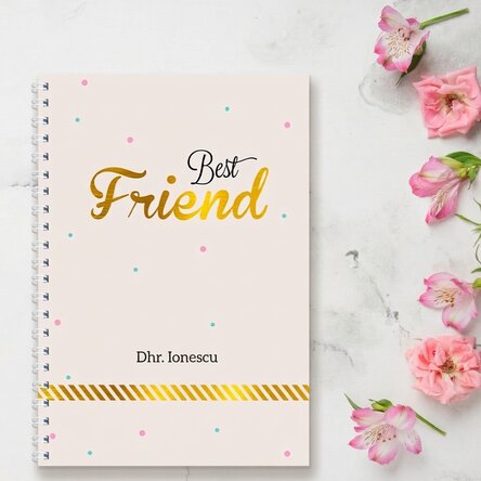 Gepersonaliseerd notitieboekje - Best Friend, Gold