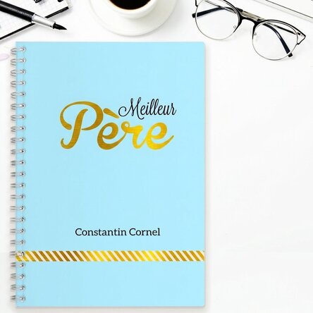 Carnet de notes personnalisé - Best Father, bleu