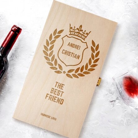Gepersonaliseerde wijnkist voor twee flessen - The Best