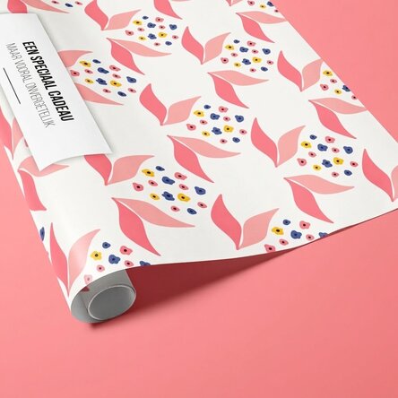 Gepersonaliseerd cadeaupapier met tekst - Floricele