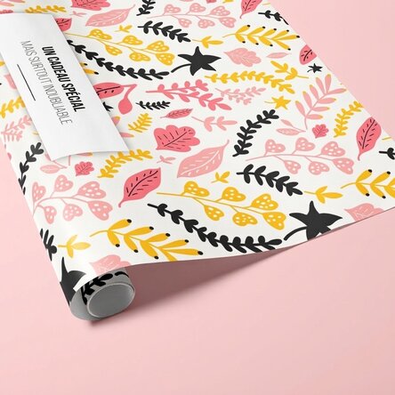 Papier d'emballage cadeau personnalisé avec texte - Feuilles d'automne