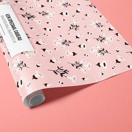 Gepersonaliseerd cadeaupapier met tekst - Flowers