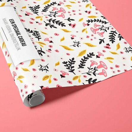 Gepersonaliseerd cadeaupapier met tekst - Herfstmotief