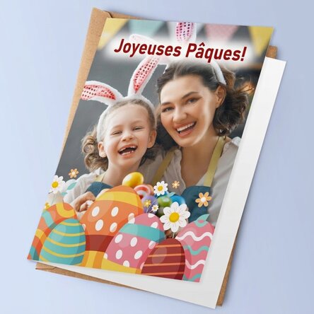 Carte de vœux personnalisée avec photo - Joyeuses Pâques !