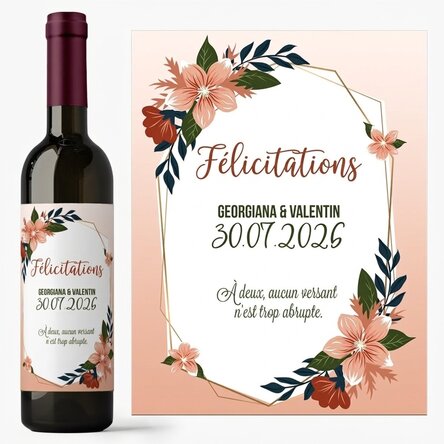 Vin personnalisé avec un message - Mariage