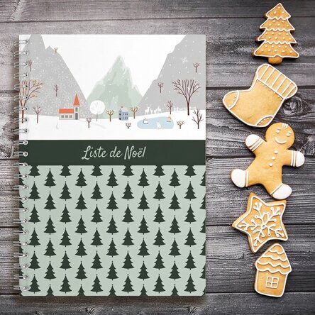 Carnet personnalisé avec texte - Liste de Noël