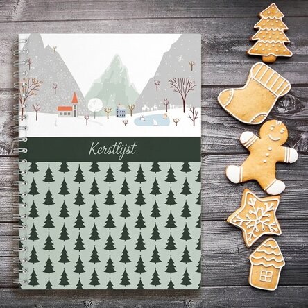 Gepersonaliseerd notitieboekje met tekst - Kerstlijst