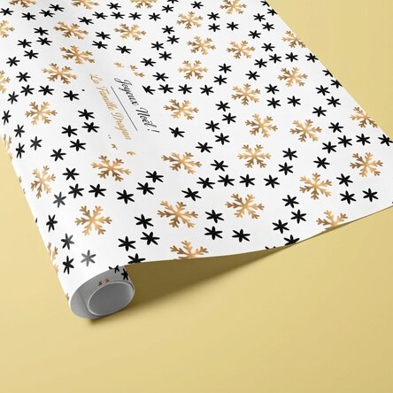 Papier d'emballage cadeau personnalisé avec texte encadré - Snowflakes