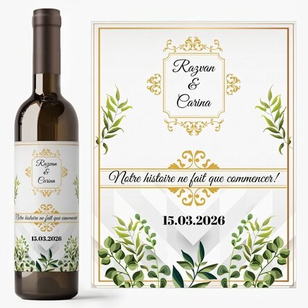 Vin personnalisé avec un message - Notre histoire