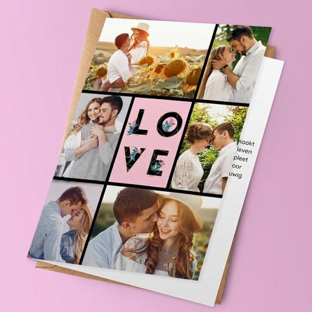 Gepersonaliseerde wenskaart met foto's - Love