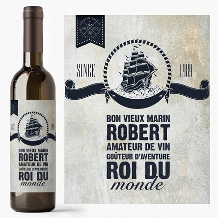 Vin personnalisé avec un message - Sailor