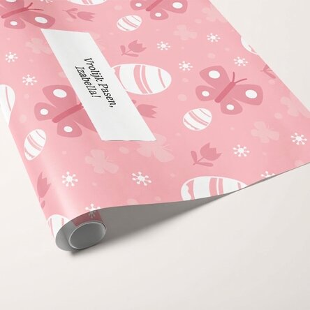 Gepersonaliseerd cadeaupapier met tekst – Paasontwerp