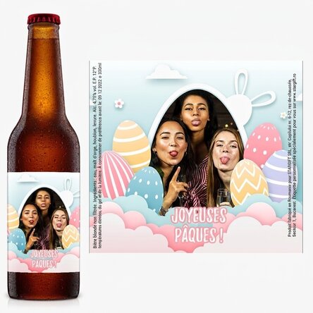 Bière personnalisée avec photo - Joyeuses Pâques !