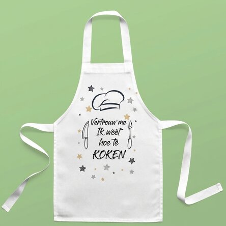 Op maat gemaakte tas voor kinderen met tekst - Trust me, I know how to cook