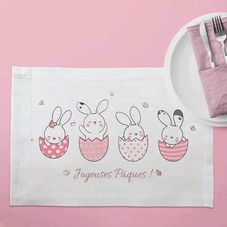 Support d'assiette personnalisé - Happy bunnies