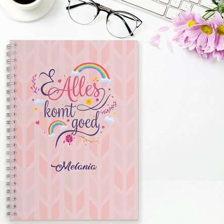 Gepersonaliseerde notitieboekje met tekst - Everything will be okay