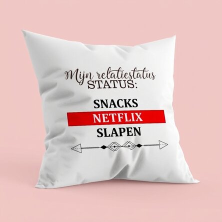 Gepersonaliseerd kussen met tekst - Relatiestatus