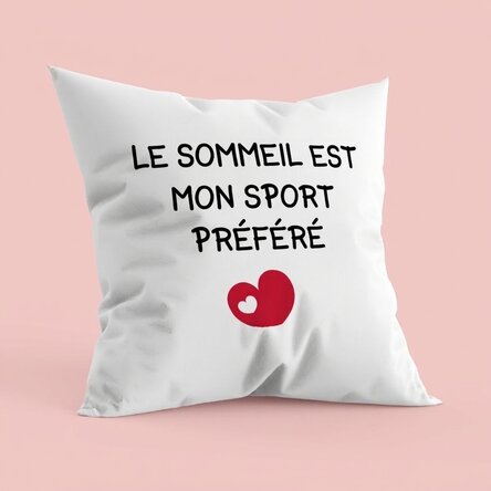 Oreiller personnalisé avec inscription - Sport préféré