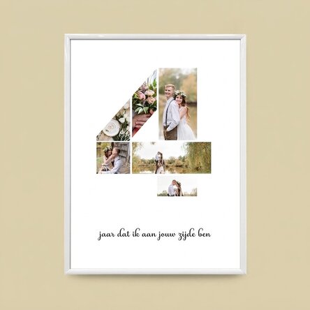 Gepersonaliseerd schilderij met 6 foto’s, model nummer 4 en tekstbericht