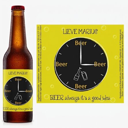 Bier met gepersonaliseerde tekst - Bier is altijd een goed idee