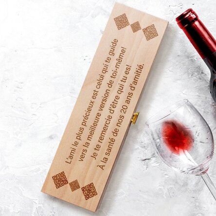 Coffret de vin personnalisé avec inscription - Anniversaire d'amitié