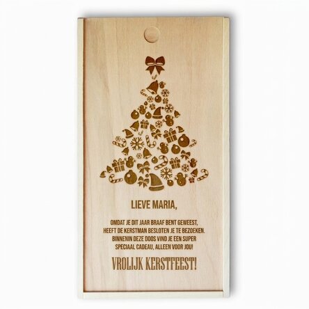 Gepersonaliseerde houten geschenkdoos - Kerstboom