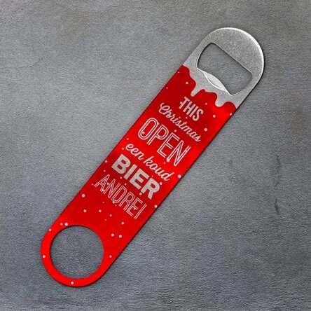 Gepersonaliseerde bieropener met tekst - This Christmas