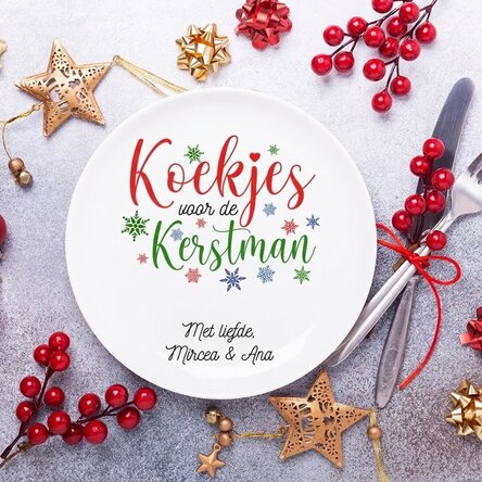 Gepersonaliseerd bord met tekst - Cookies for Santa