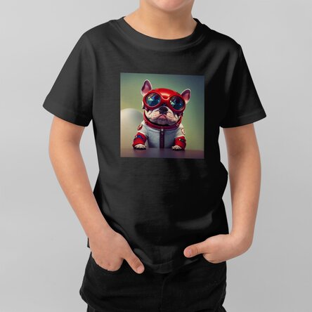 Katoenen T-shirt voor kinderen, gepersonaliseerd met een vierkante foto
