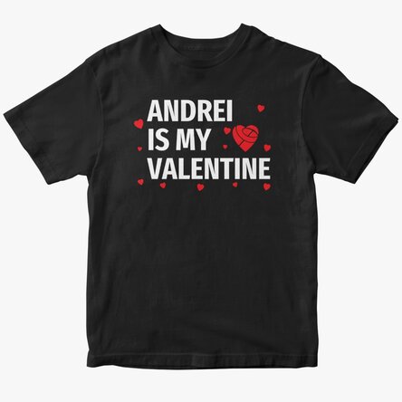 Katoenen T-shirt met gepersonaliseerde tekst - My valentine